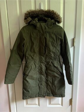 The North Face Womens Green Hyvent Down Hooded Long Line Parka XS